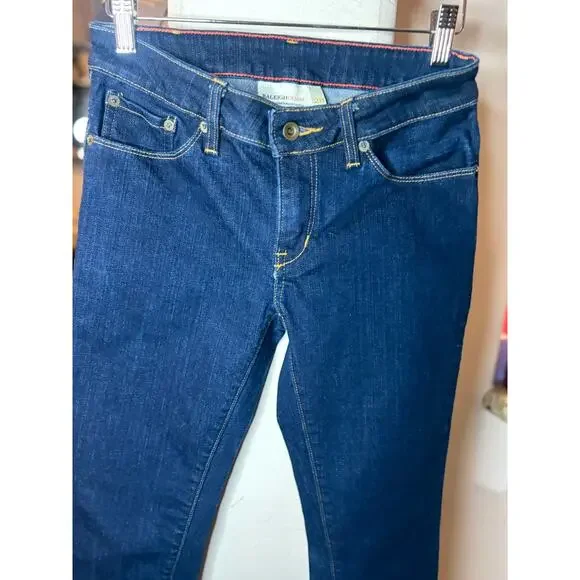 Raleigh Women's Straight Leg Jeans Blue White Oak Cotton Stretch USA 26x28 - Picture 4 of 5